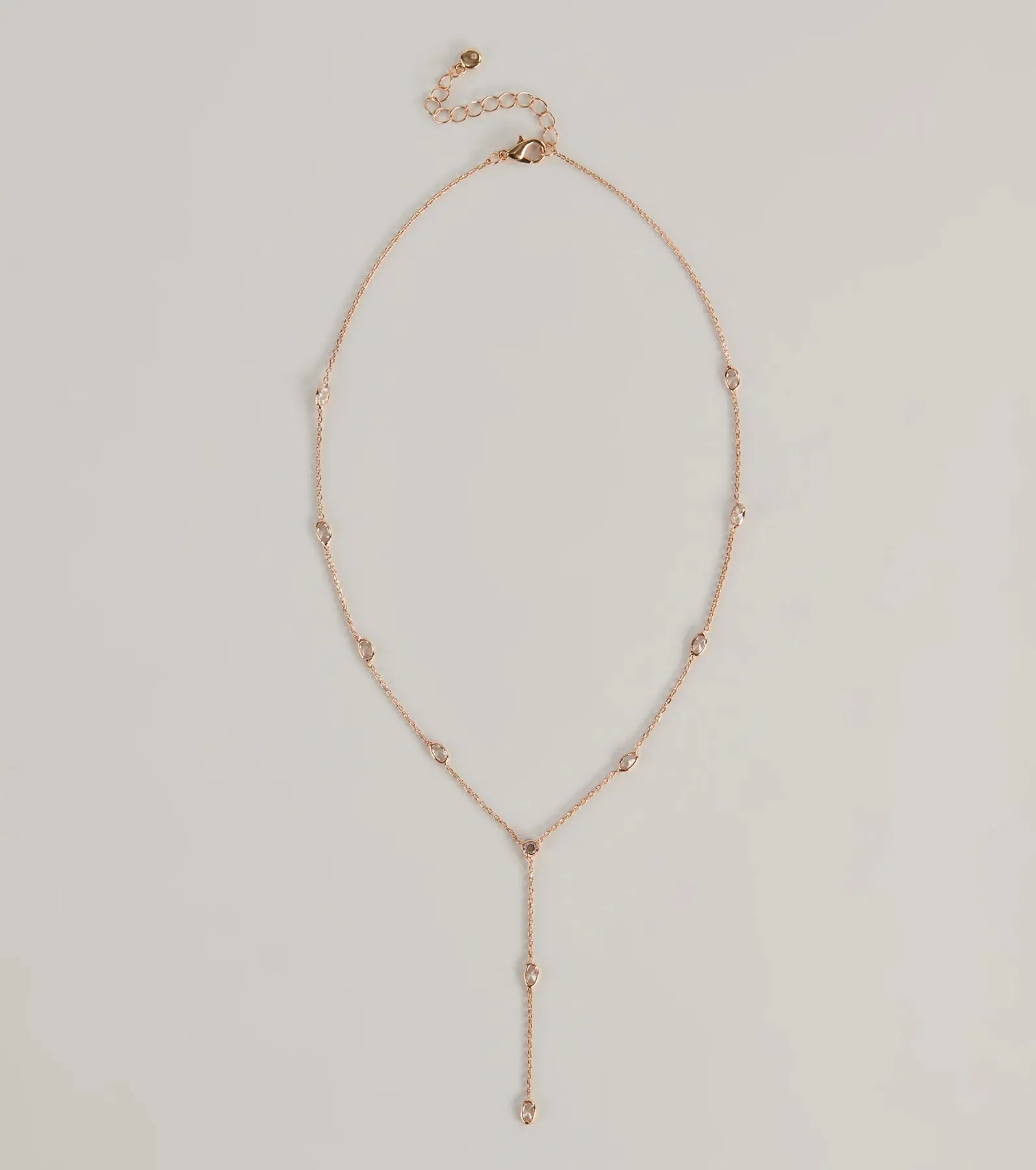 Dainty Glam Rhinestone Chain Necklace sold by Windsor