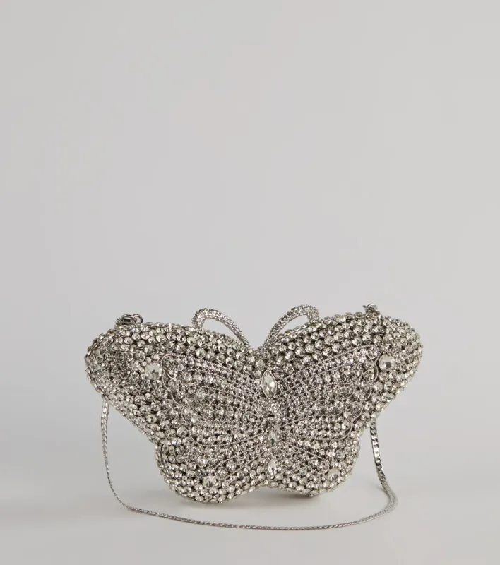 Wishing On Love Rhinestone Butterfly Clutch sold by Windsor