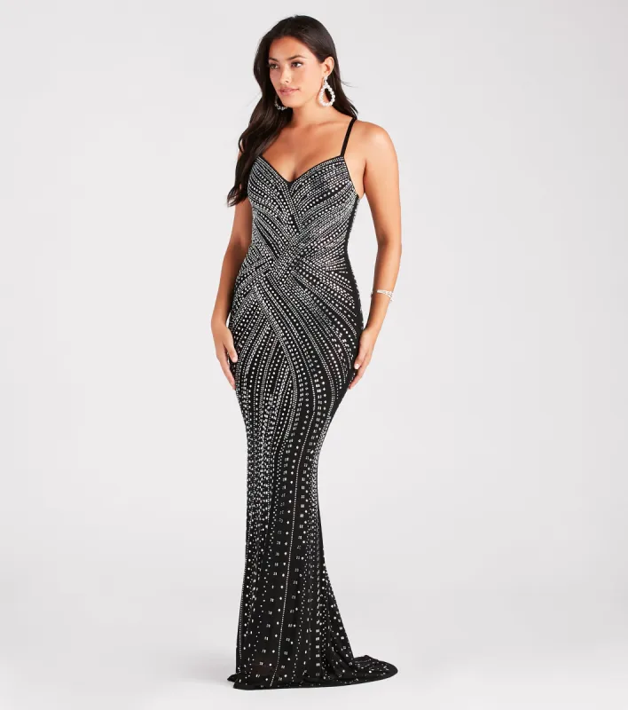 Josselyn Formal Rhinestone Slim Long Dress sold by Windsor
