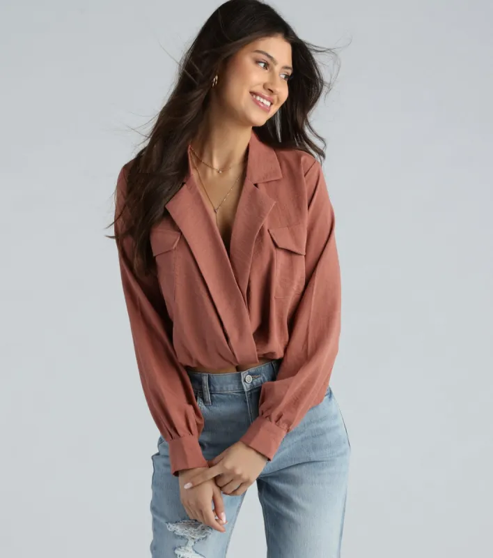CLEARANCE - Endless Possibility Surplice Crop Blouse sold by Windsor