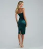 Fine Like Wine Satin Sleeveless Midi Dress sold by Windsor