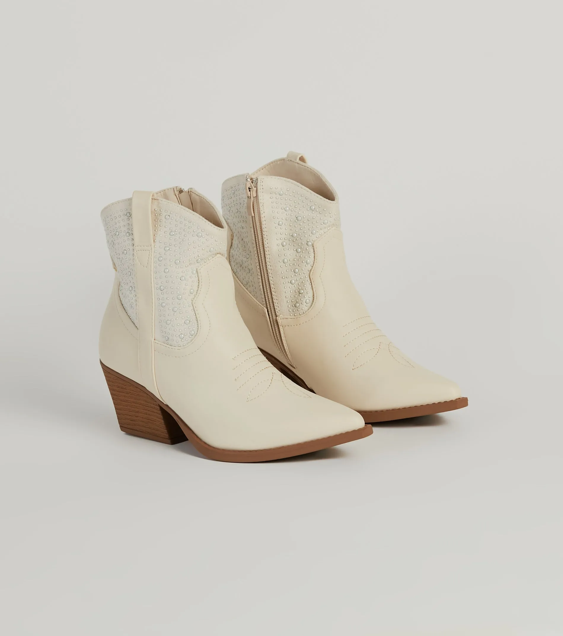 Western Glam Pearl Detail Ankle Booties sold by Windsor product image thumbnail 5