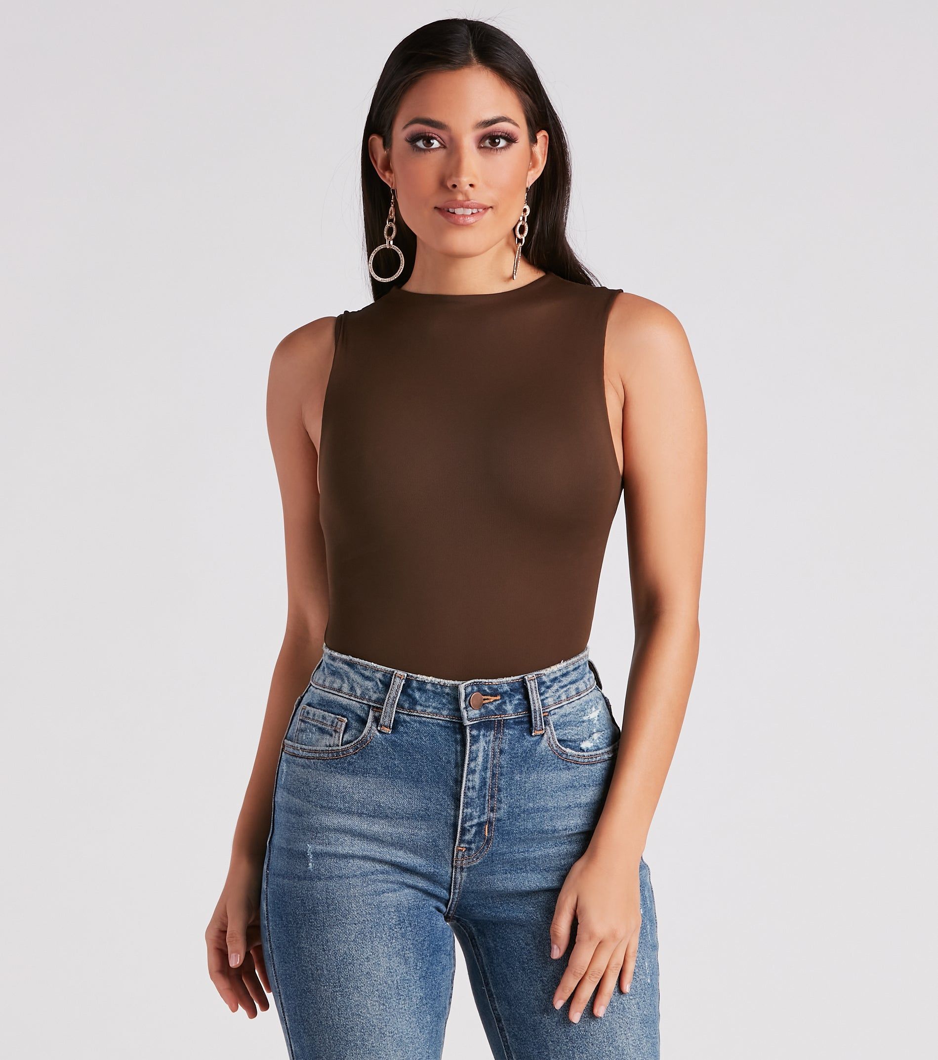 PLACEHOLDER - Smooth Silhouette Mock Neck Bodysuit sold by Windsor product image thumbnail 3