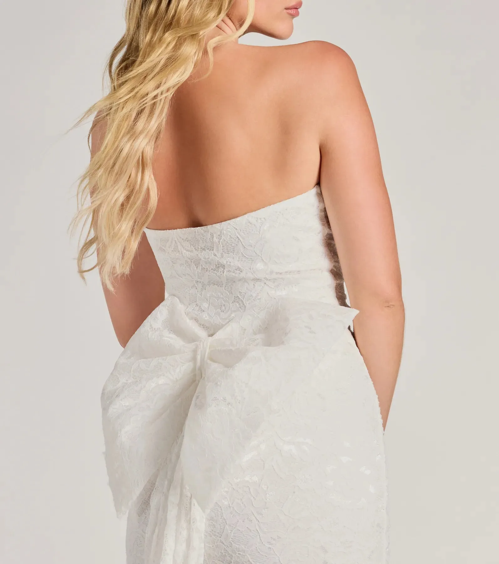 Faye Bow Train Lace Mini Dress sold by Windsor product image thumbnail 4