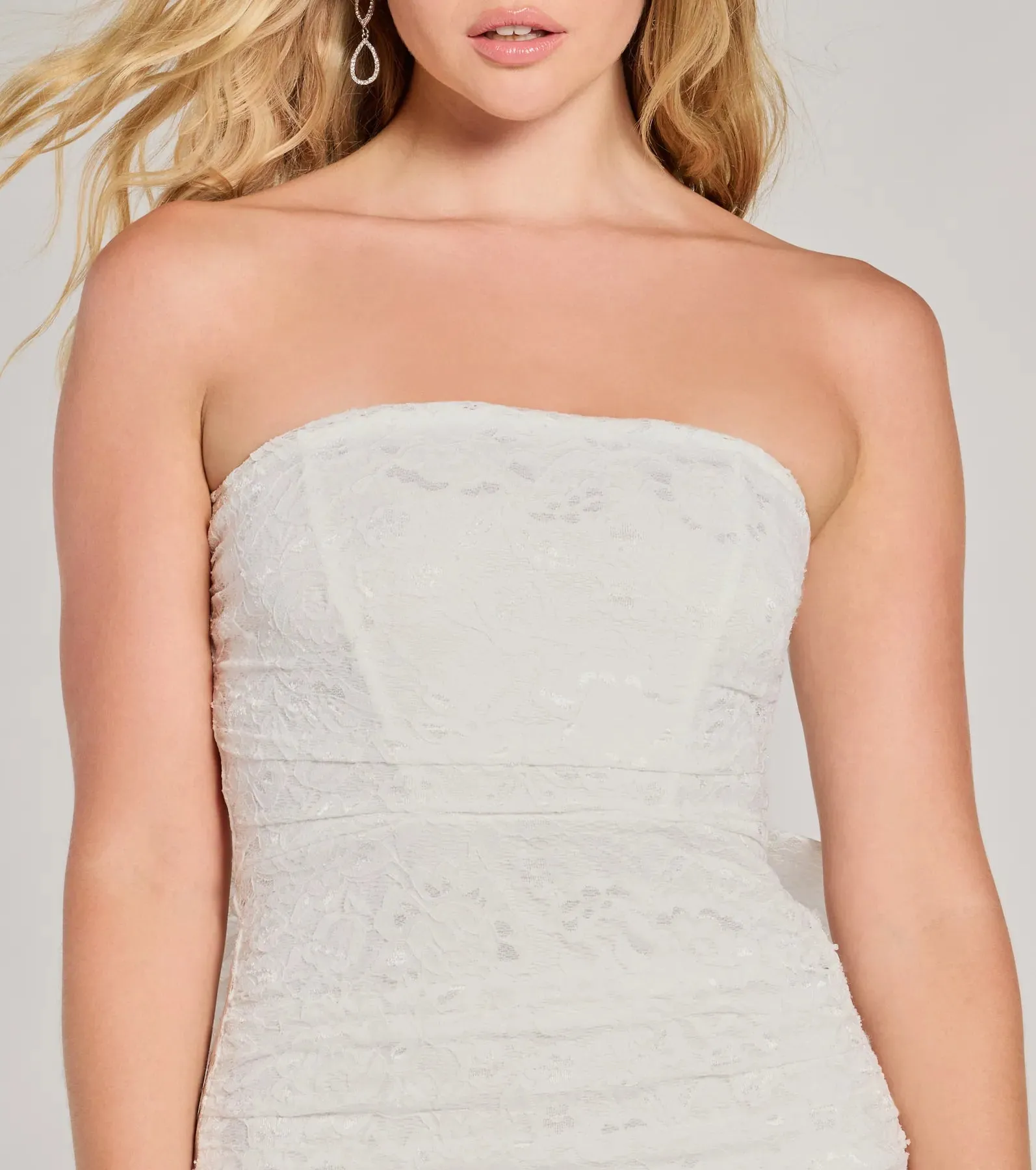 Faye Bow Train Lace Mini Dress sold by Windsor product image thumbnail 3