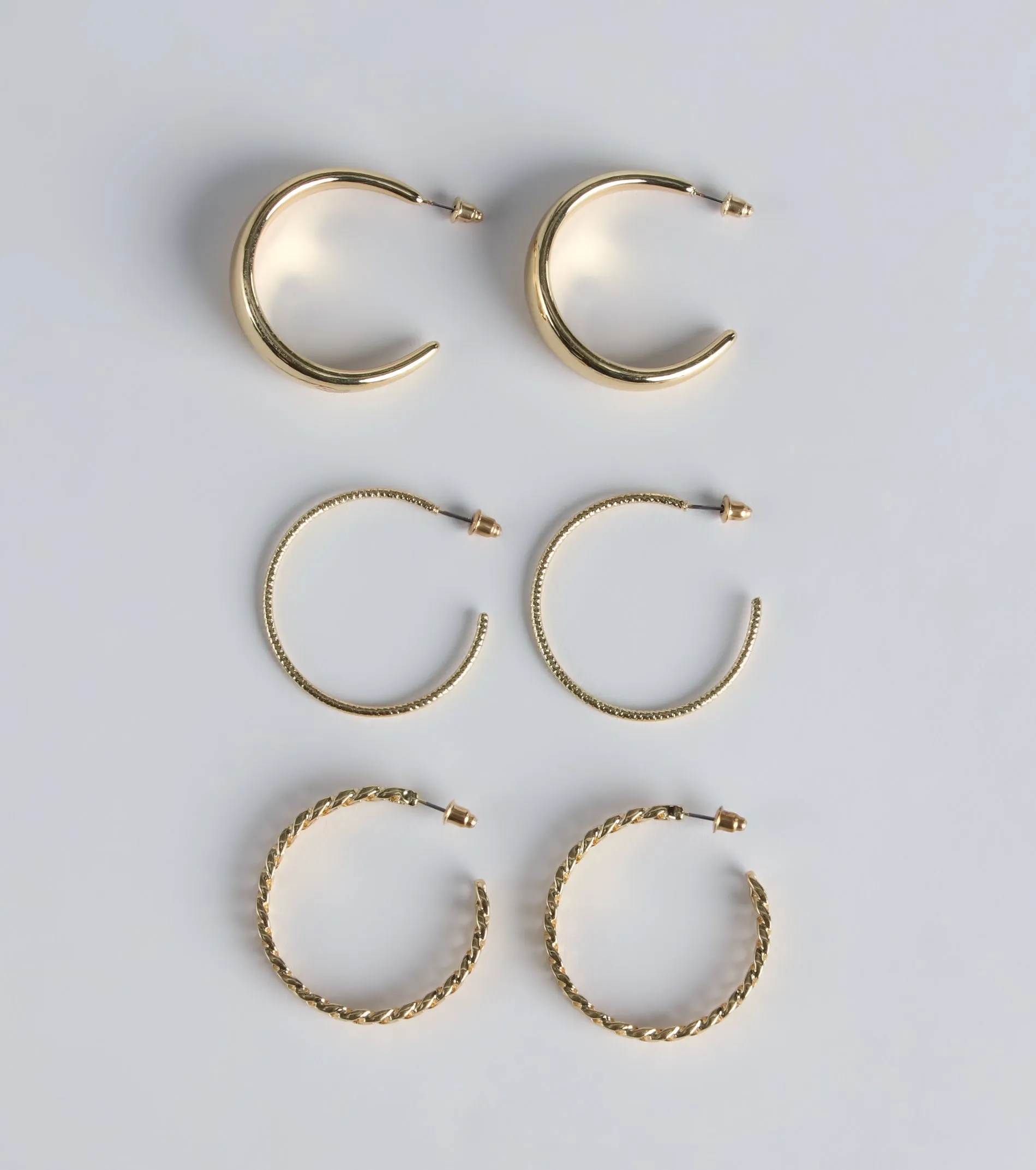 Trendy Deets Three-Pack Hoop Earring Set sold by Windsor