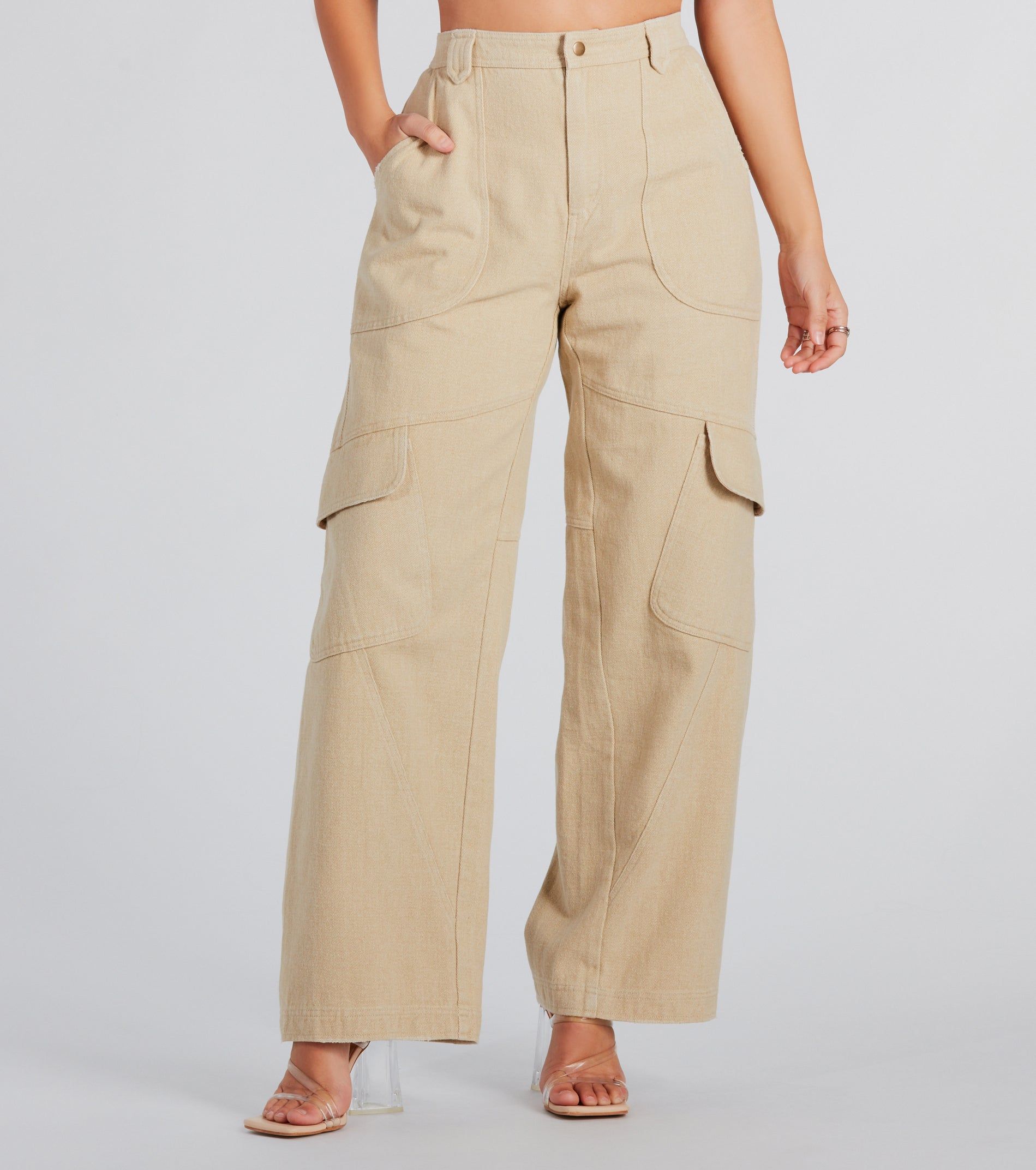 PLACEHOLDER - Casual Mood Wide-Leg Cargo Pants sold by Windsor