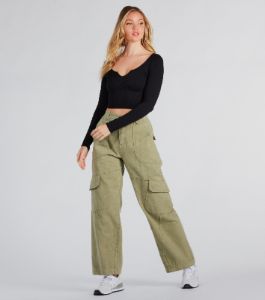 PLACEHOLDER - Casual Mood Wide-Leg Cargo Pants sold by Windsor