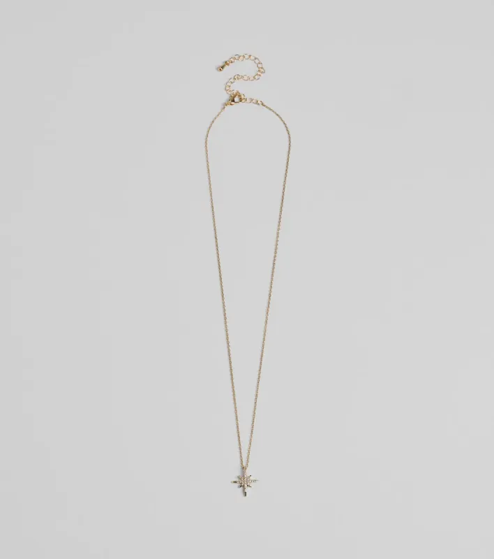 Burst With Beauty Rhinestone Star Necklace sold by Windsor