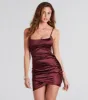 Talking Smoothly Satin Mini Dress sold by Windsor