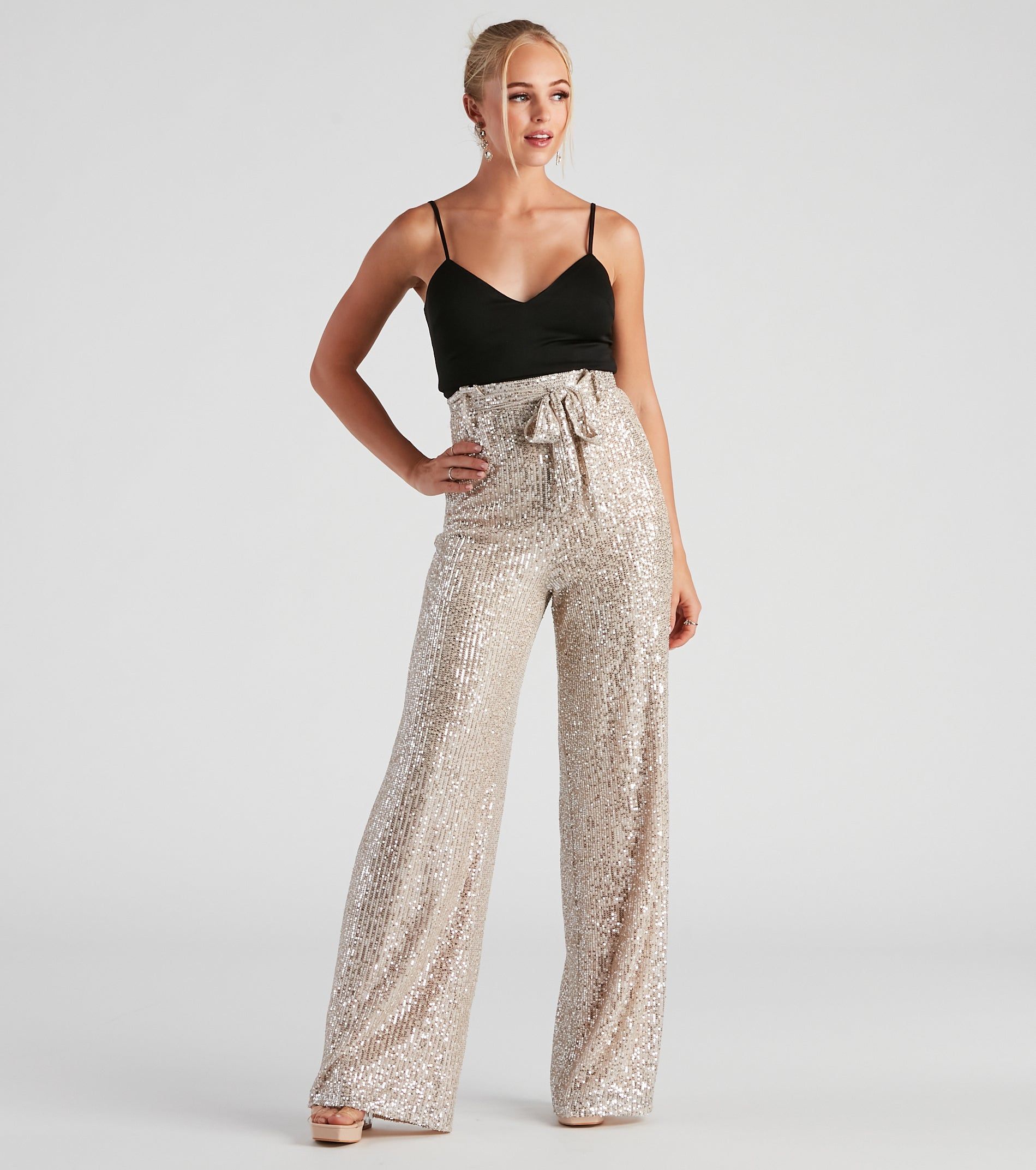 CLEARANCE - Step Up The Sparkle Sequin Jumpsuit sold by Windsor