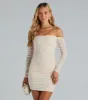 Elite Style Pearl Embellished Mini Dress sold by Windsor