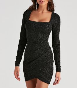 Sparkle My Way Glitter Mini Dress sold by Windsor