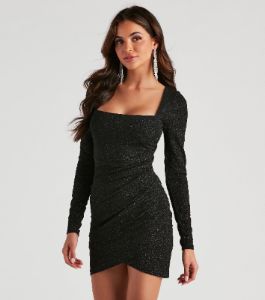 Sparkle My Way Glitter Mini Dress sold by Windsor