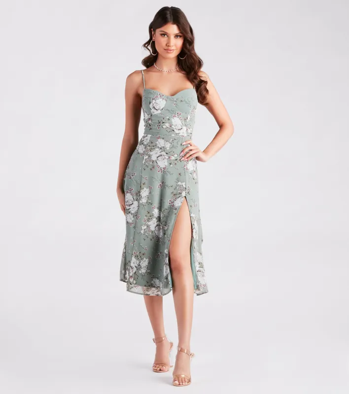 Garden Chic Floral Chiffon Midi Dress sold by Windsor