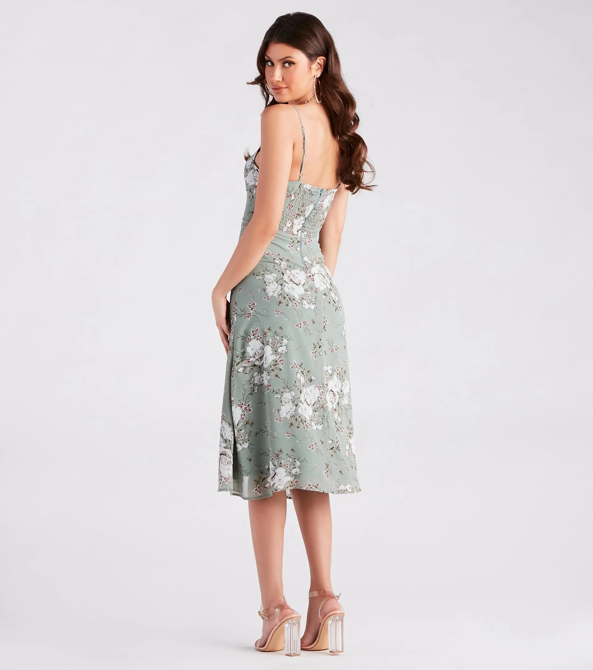 Garden Chic Floral Chiffon Midi Dress sold by Windsor product image thumbnail 2