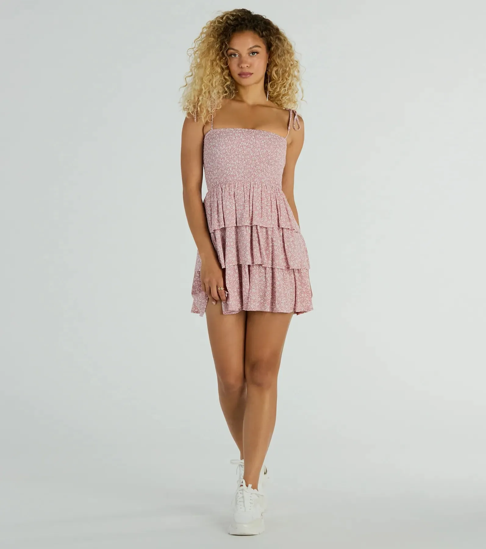 Flirty Day Ruffled Ditsy Floral Skater Dress sold by Windsor product image thumbnail 3