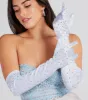Glamorous Affair Satin Rhinestone Gloves sold by Windsor