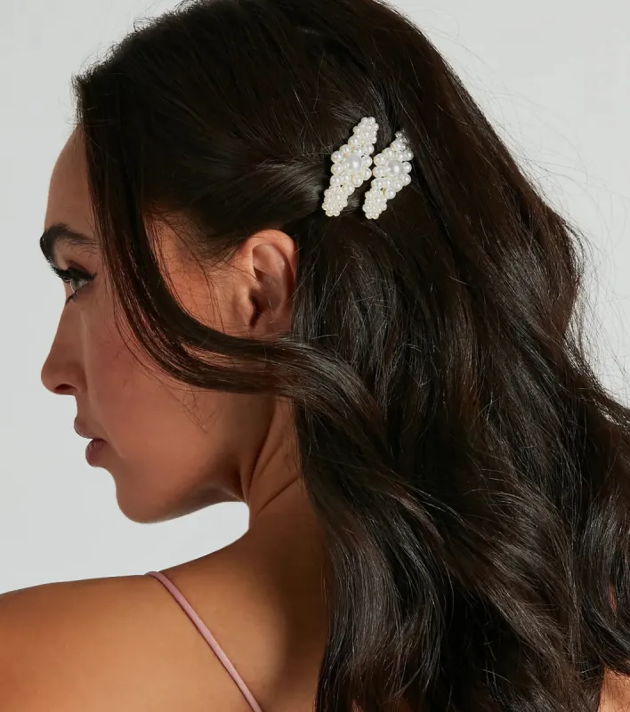 Extra Stunning Faux Pearl Two Pack Hair Pins sold by Windsor