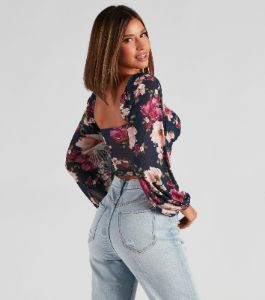 Flirty Floral Mesh Bustier sold by Windsor