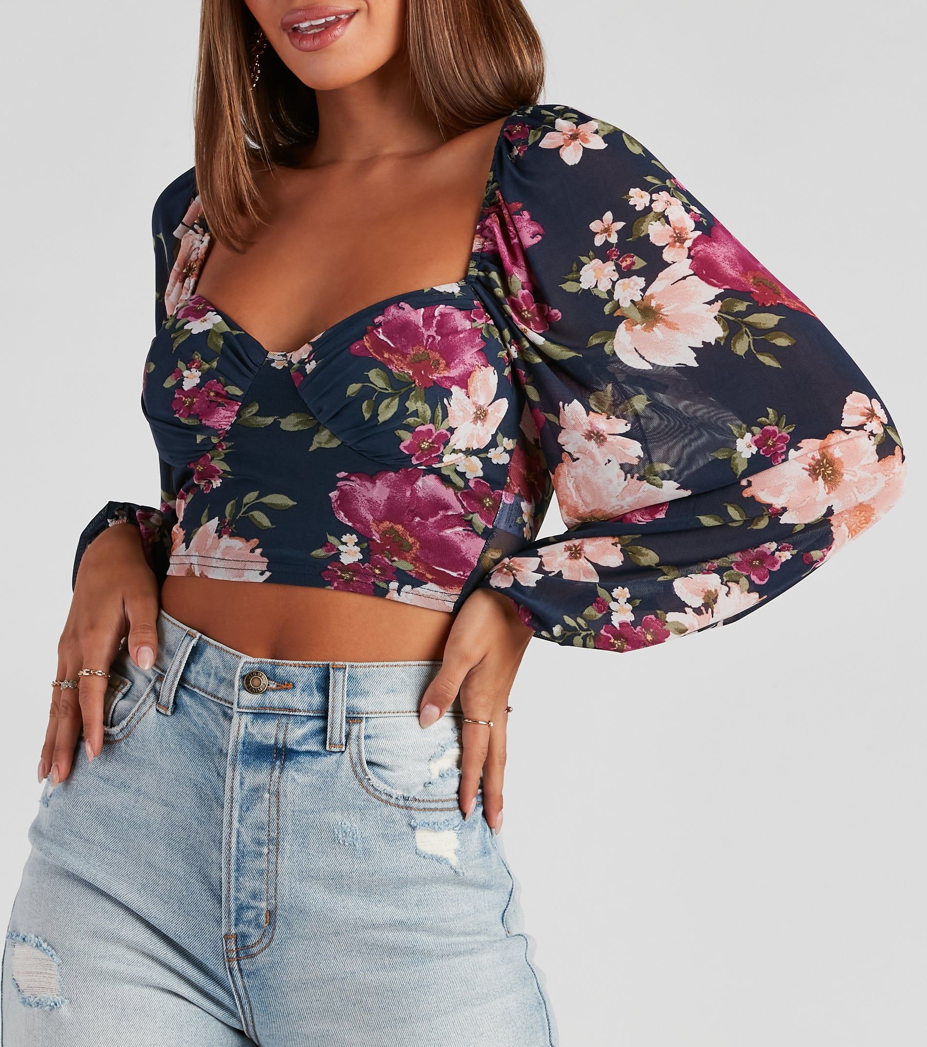 Flirty Floral Mesh Bustier sold by Windsor product image thumbnail 4