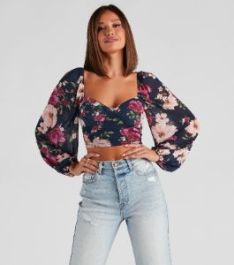Flirty Floral Mesh Bustier sold by Windsor