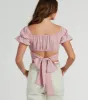 Distinct Cutie Tie-Back Chiffon Crop Top sold by Windsor