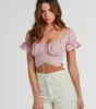 Distinct Cutie Tie-Back Chiffon Crop Top sold by Windsor