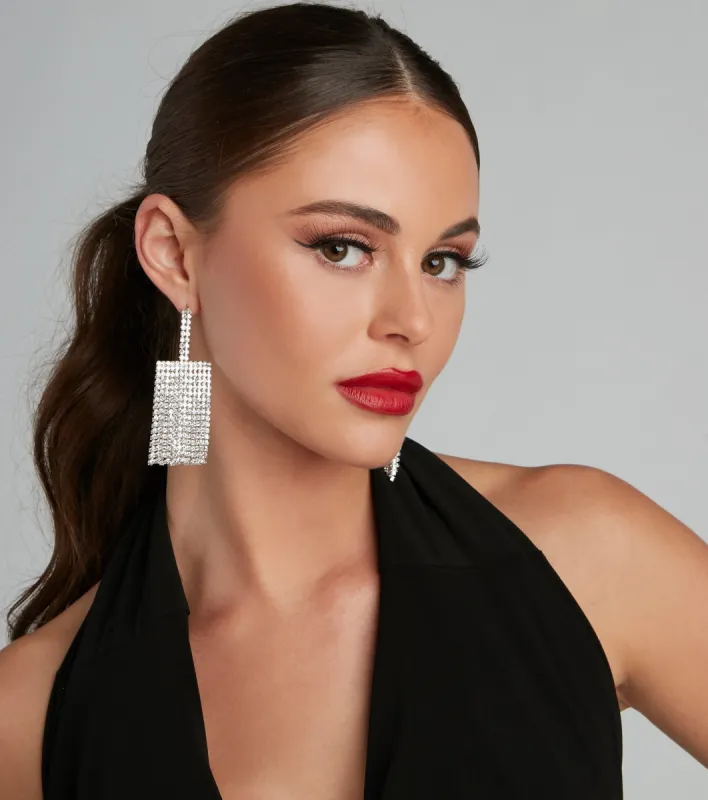 Elegant Allure Rhine Fringe Earrings sold by Windsor