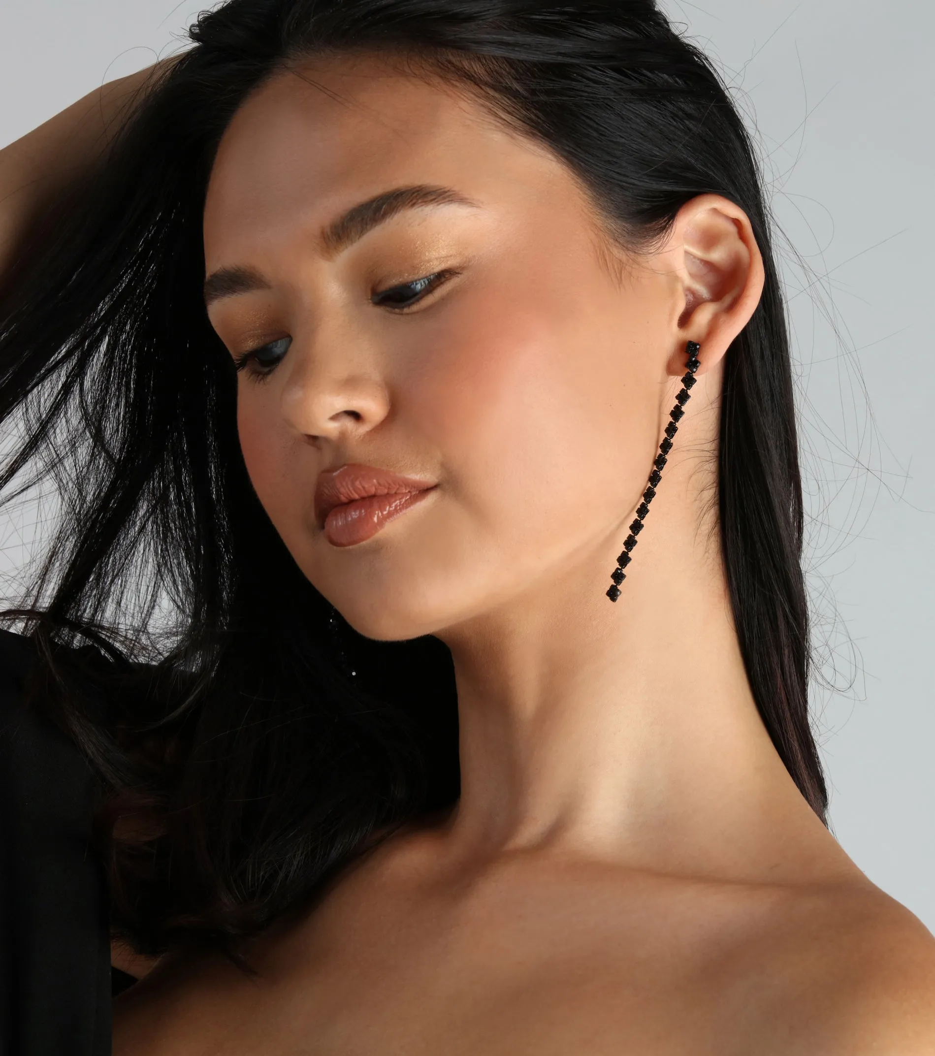 Glitzy Drama Rhinestone Drop Earrings sold by Windsor product image thumbnail 2