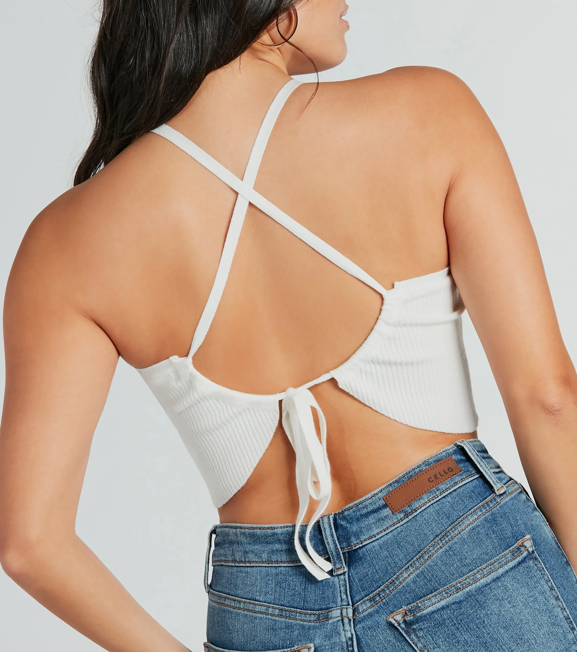 Cute Feel Halter Strappy Back Crop Top sold by Windsor product image thumbnail 4