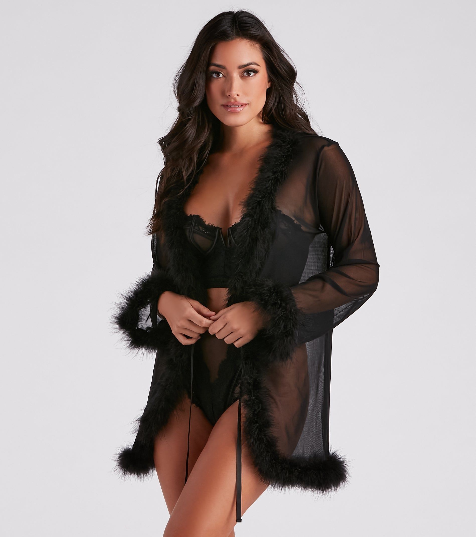 PLACEHOLDER - Forever Love Marabou Trim Robe sold by Windsor product image thumbnail 3
