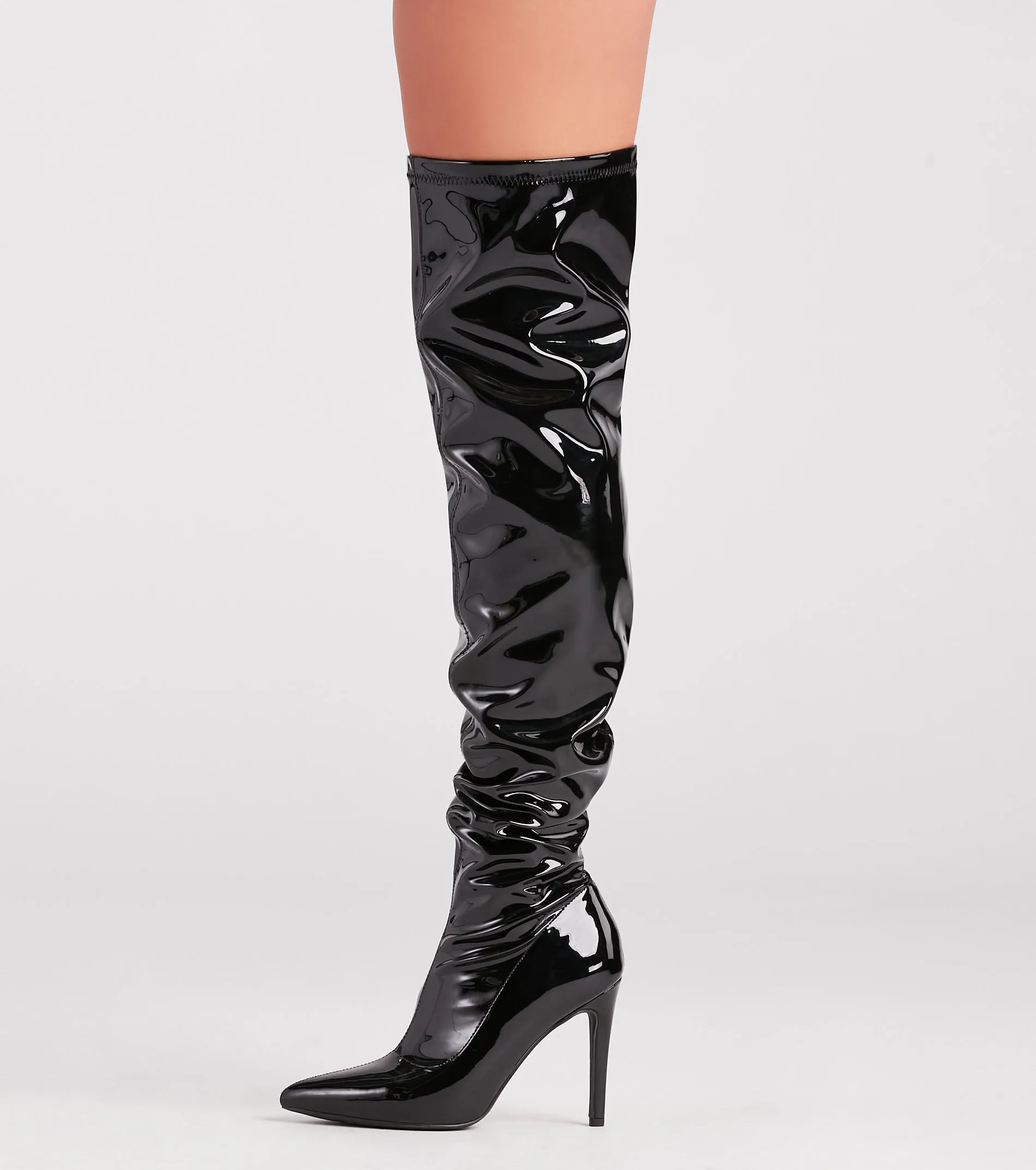 High Standards Patent Thigh-High Stiletto Boots sold by Windsor product image thumbnail 3