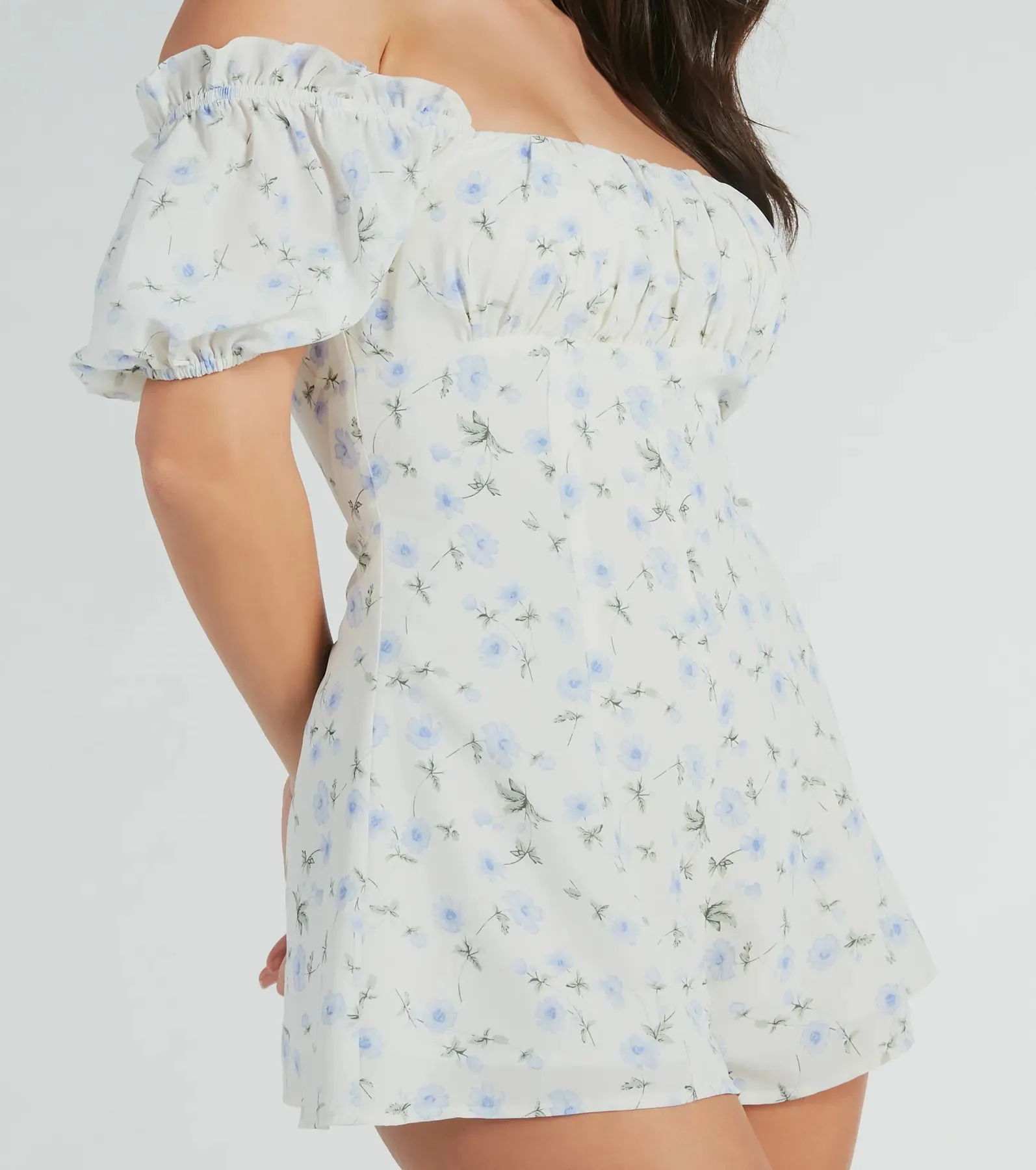 Sweeter Than Floral Short Sleeve Tie-Back Romper sold by Windsor product image thumbnail 4