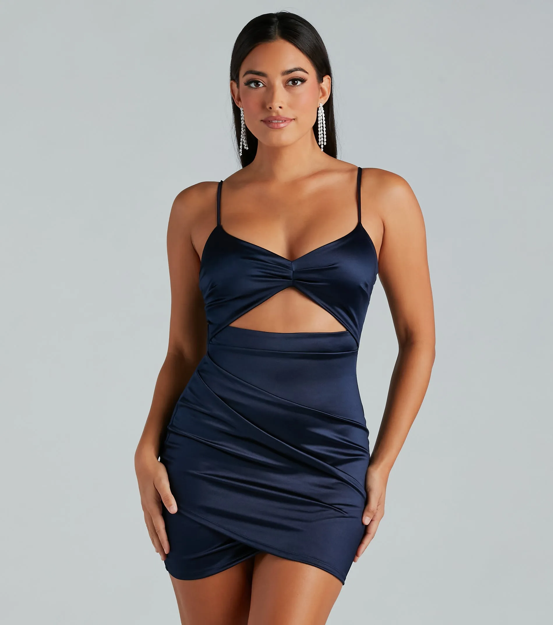 Major Heat Satin Cutout Mini Dress sold by Windsor