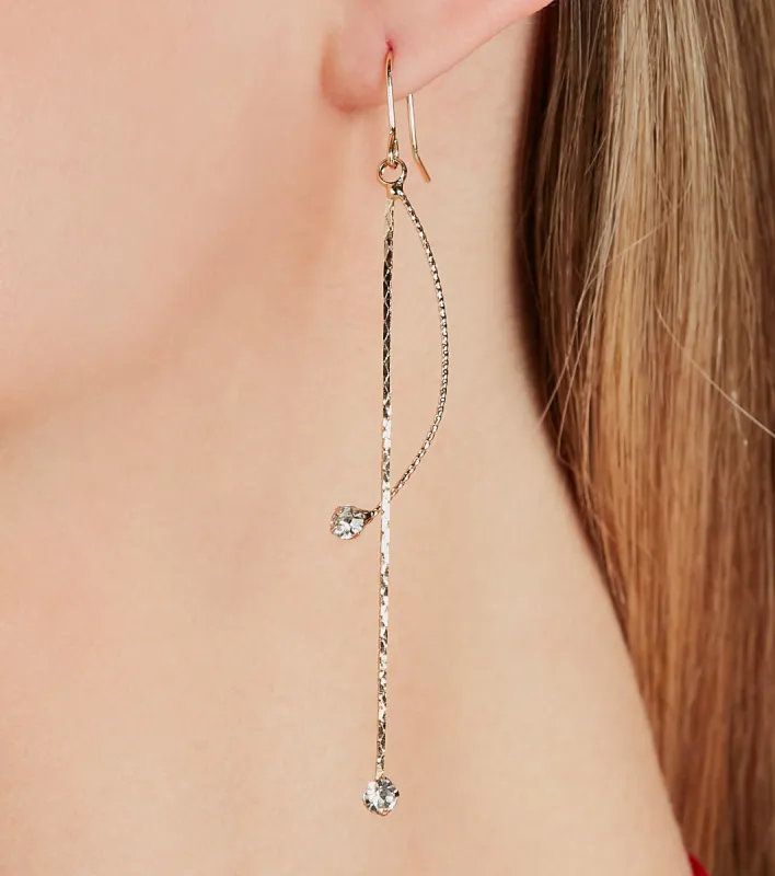Poised Beauty Linear Rhinestone Earrings sold by Windsor