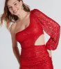 Light Up The Night Sequin One-Shoulder Mini Dress sold by Windsor
