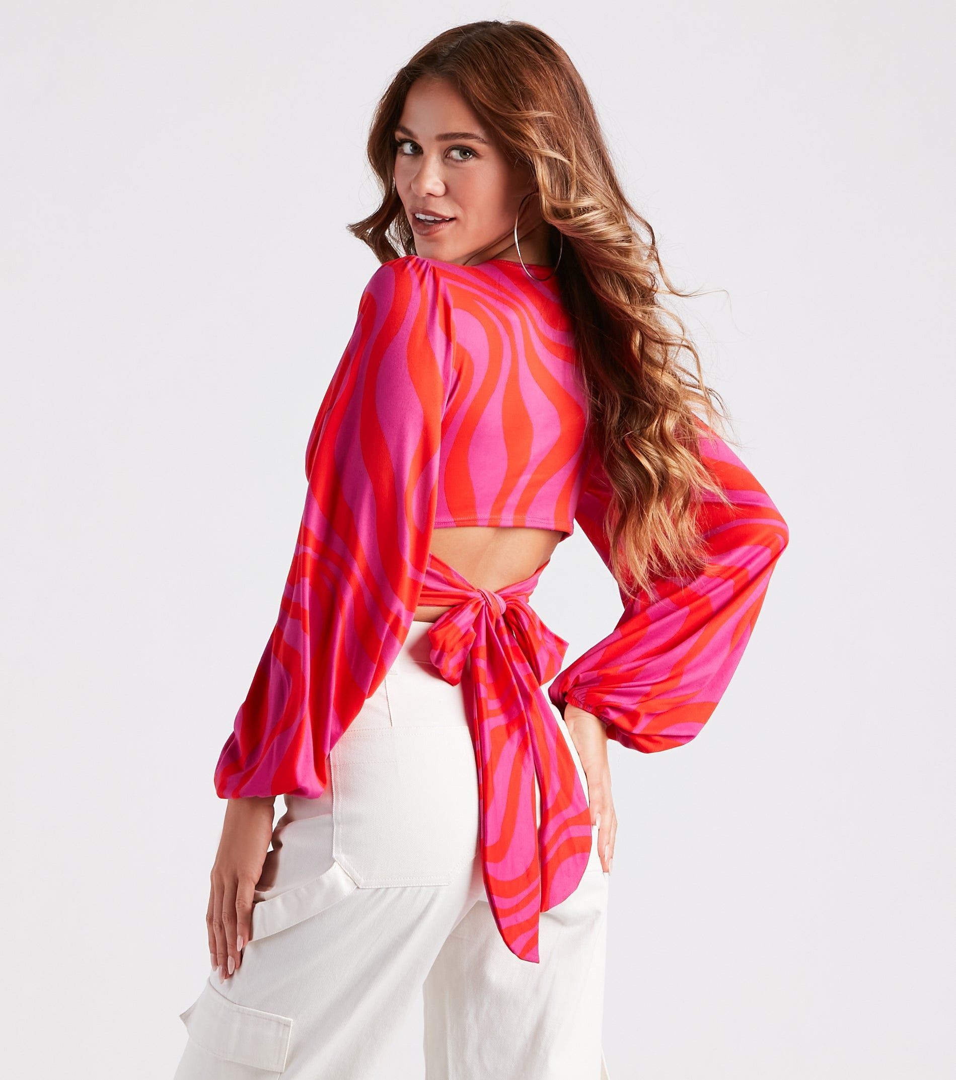 Vacay Vibes Swirl Print Crop Top sold by Windsor product image thumbnail 2