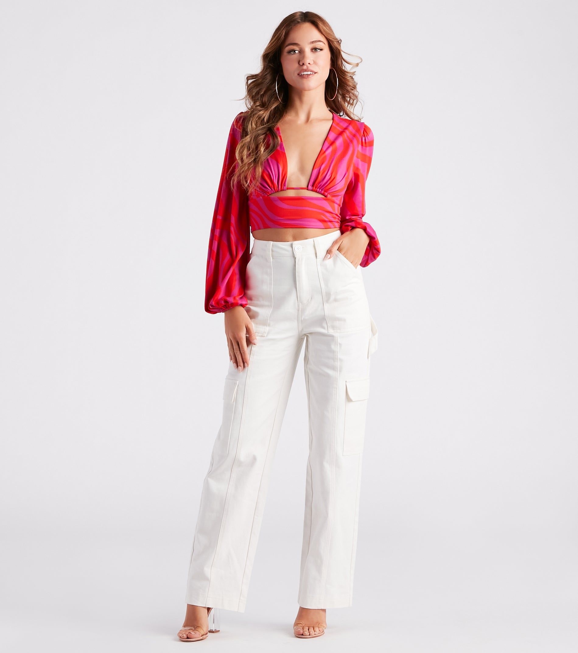 Vacay Vibes Swirl Print Crop Top sold by Windsor product image thumbnail 3