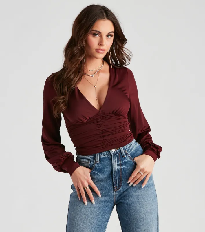 Sultry Classic Plunge V-Neck Top sold by Windsor