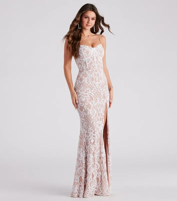 JoJo Formal Sequin Bustier Bodycon Dress sold by Windsor