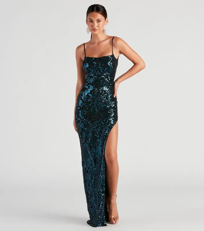 Jenelle Formal Sequin Open Back Dress sold by Windsor