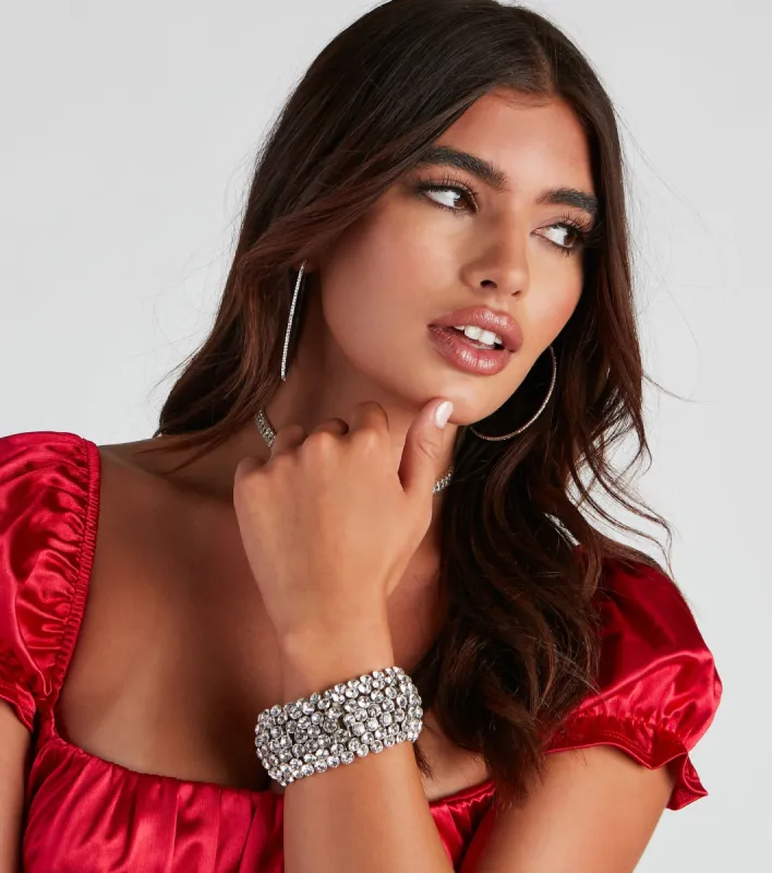 Major Luxe Rhinestone Stretch Bracelet sold by Windsor