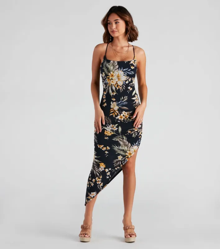 Jetset Getaway Tropical Midi Dress sold by Windsor