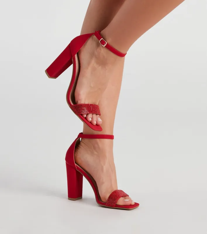 Stunning Steps Rhinestone Block Heels sold by Windsor