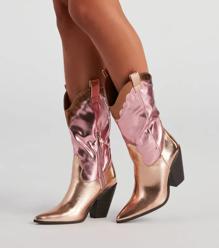 Howdy Partner Metallic Cowgirl Boots sold by Windsor