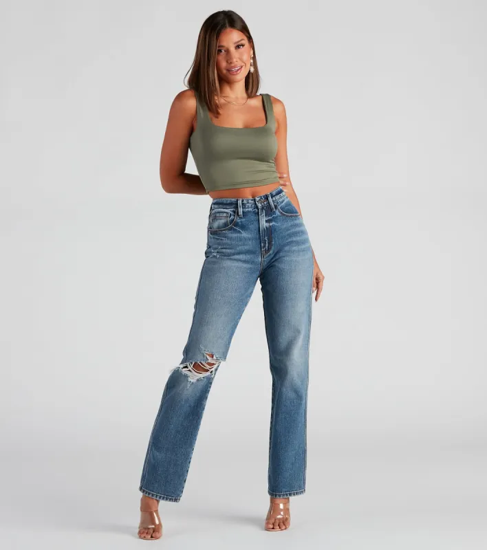Jay High-Rise Straight Denim Jeans sold by Windsor