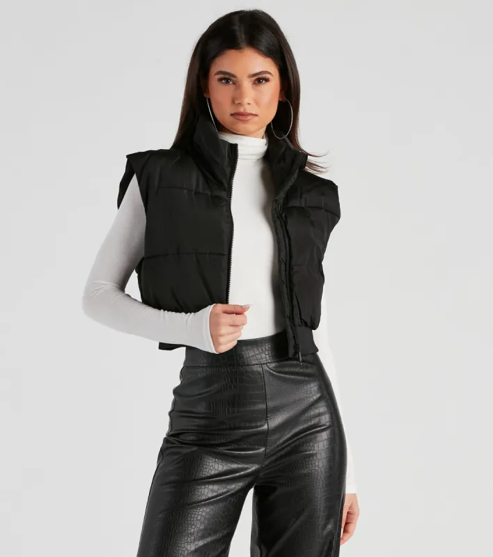 Winter Must-Have Cropped Puffer Vest sold by Windsor