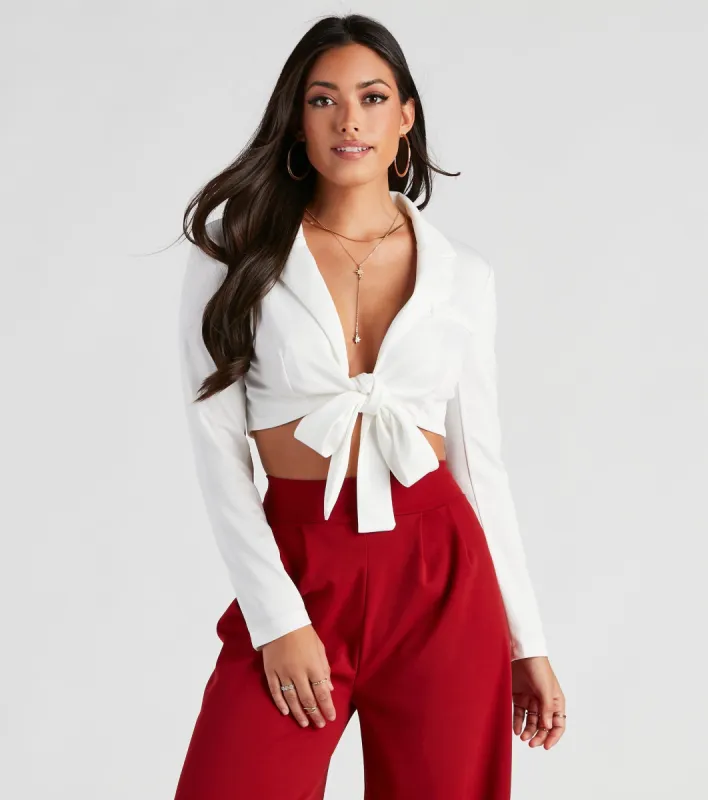 Down To Business Tie-Front Blazer sold by Windsor