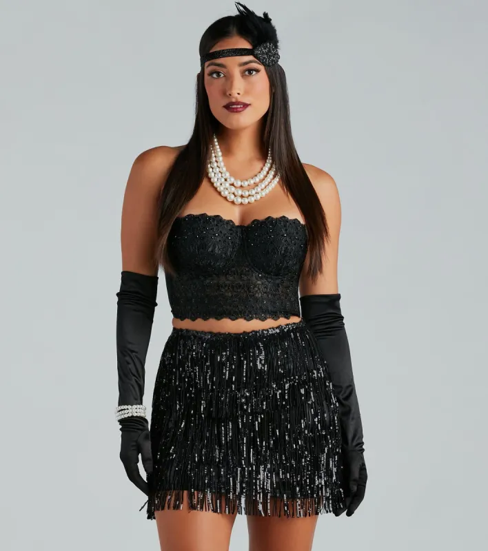 PLACEHOLDER - Reigning Lace Crop Top sold by Windsor